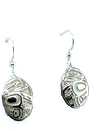 Earrings - Sterling Silver - Drop - Oval - Eagle - 18mm