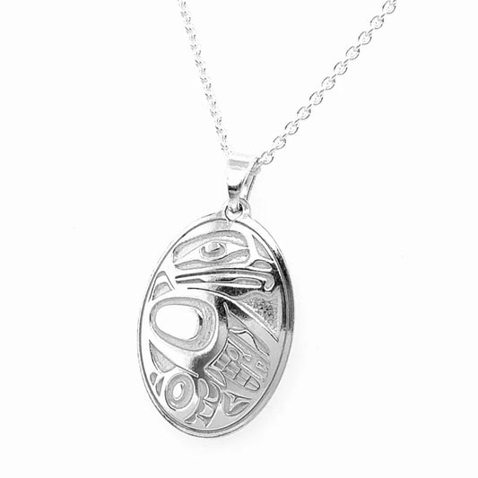 Pendant - Sterling Silver - Oval - Eagle - Small - 25mm