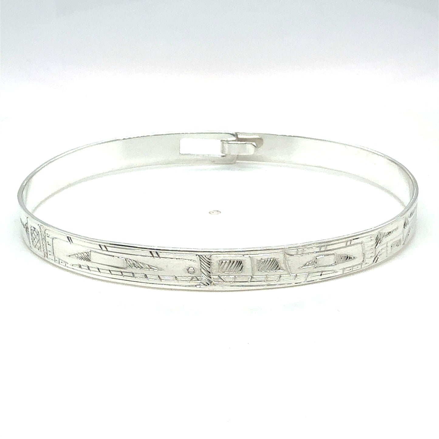 Bangle - Sterling Silver - 1/4" - Orca & Wolf