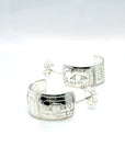 Earrings - Sterling Silver - Hoop Studs - 3/8" - Orca