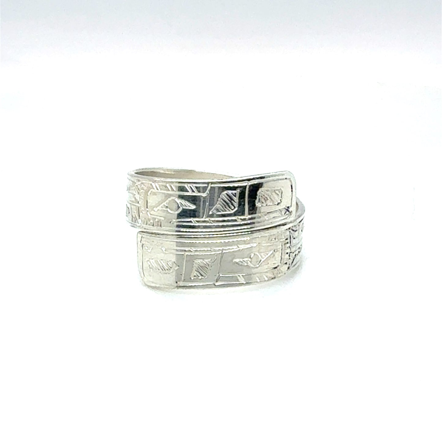 Ring - Sterling Silver - Wrap - 3/16" - Wolf - Size 6.5