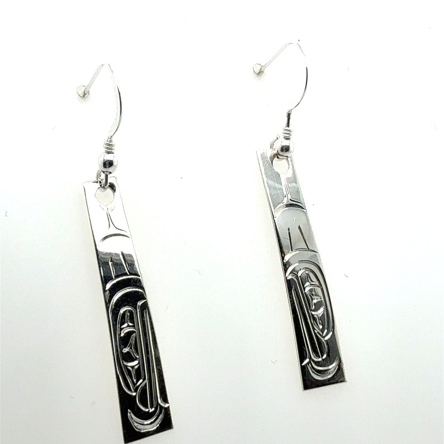 Earrings - Sterling Silver - Rectangle - Frog
