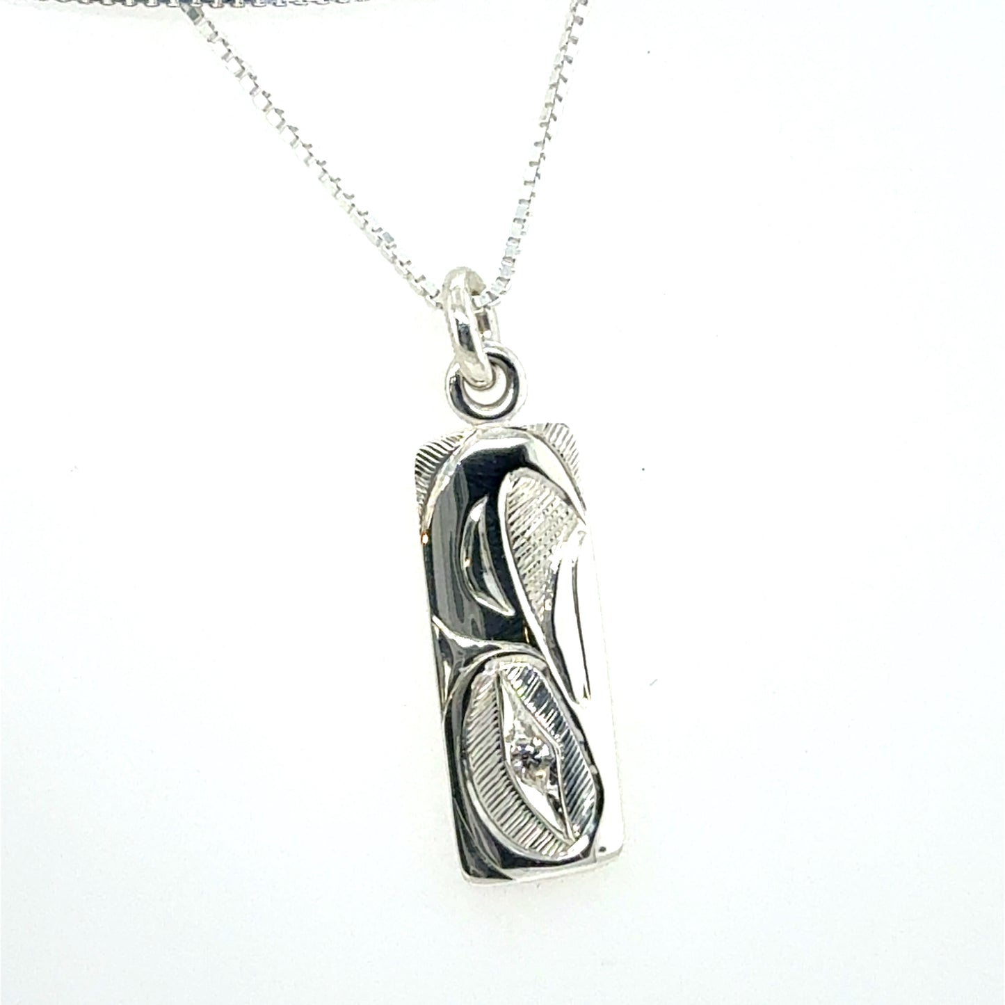 Pendant - Sterling Silver - Rectangle - SIlvermist Diamnond