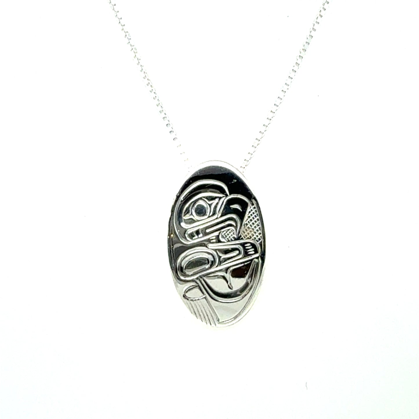 Pendant - Sterling Silver - Oval - Small - Eagle