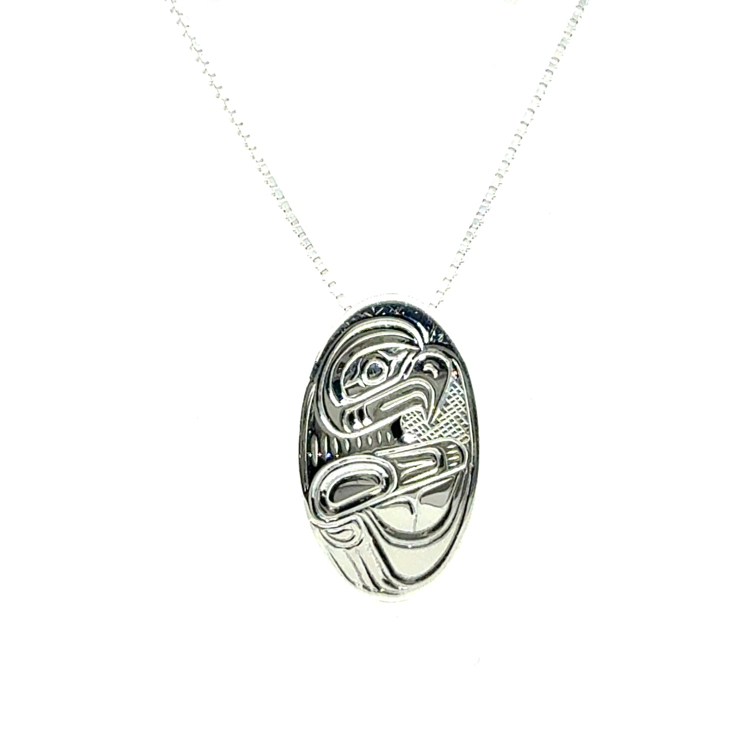 Pendant - Sterling Silver - Oval - Small - Eagle