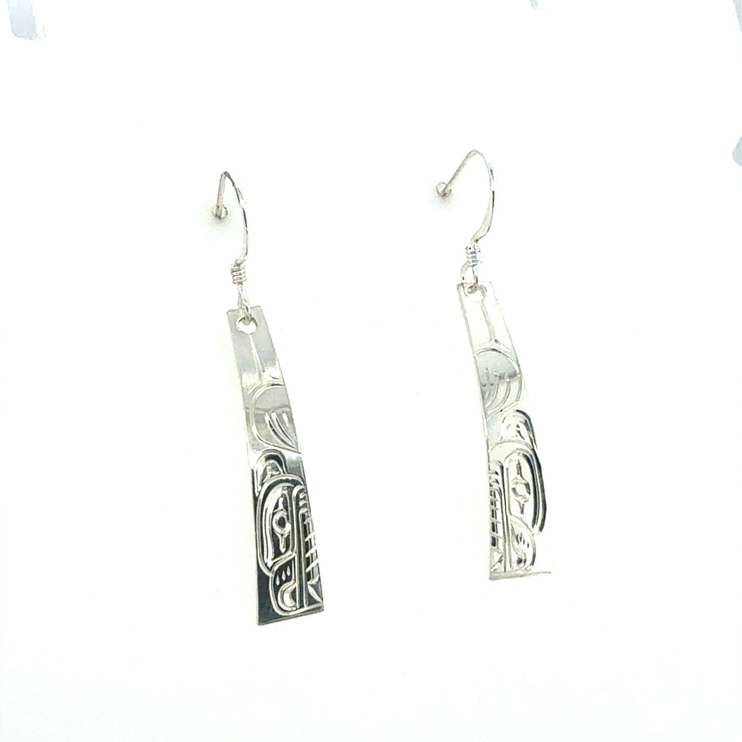 Earrings - Sterling Silver - Rectangle - Bear