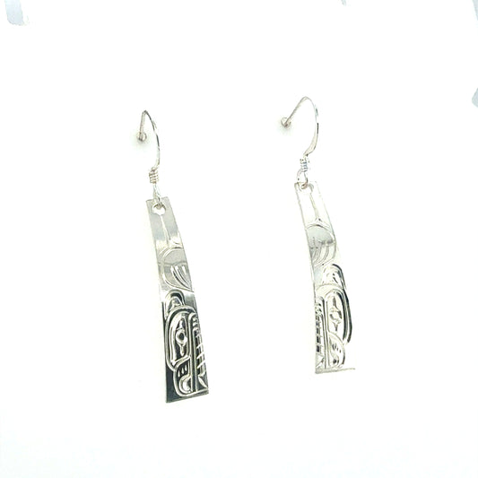 Earrings - Sterling Silver - Rectangle - Bear