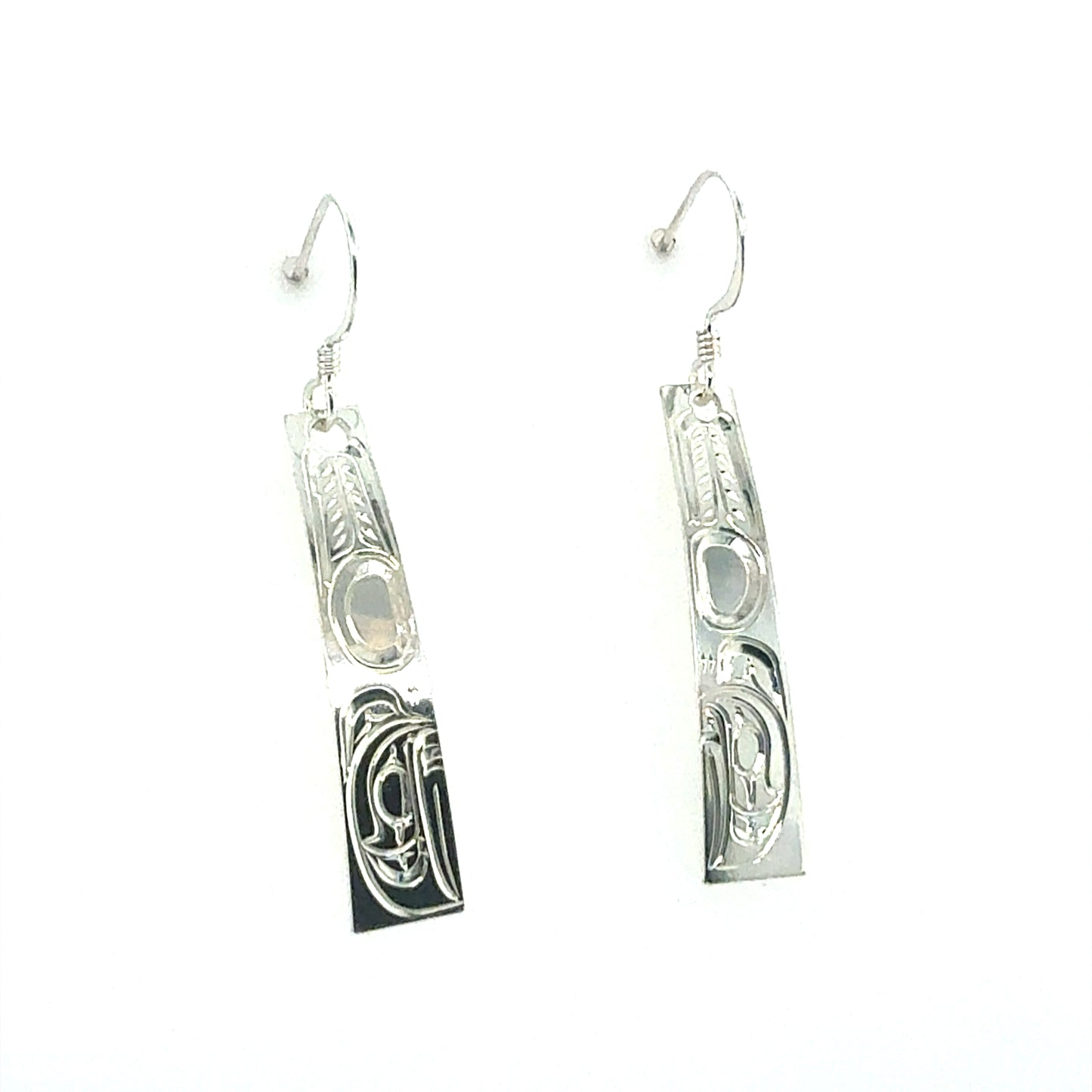 Earrings - Sterling Silver - Rectangle - Raven