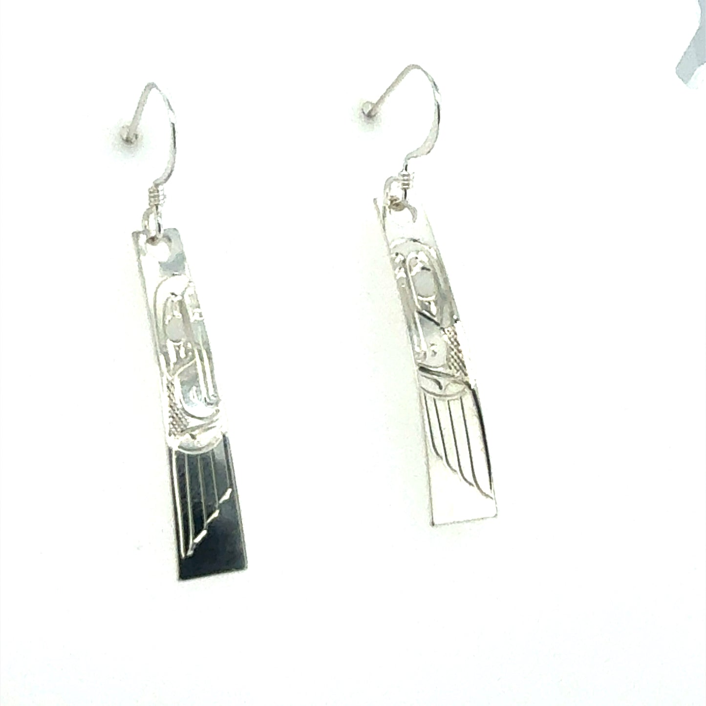 Earrings - Sterling Silver - Rectangle - Eagle