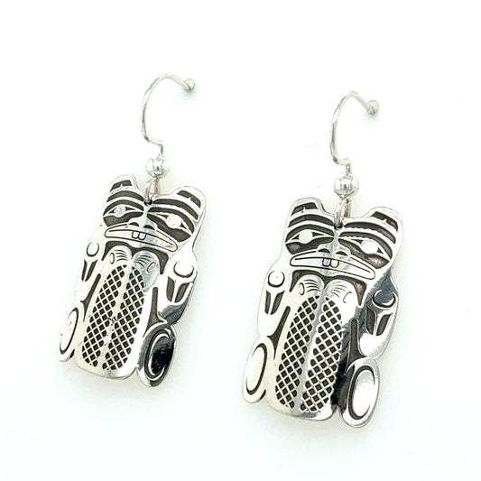 Earrings - Sterling Silver - Cutout - Beaver