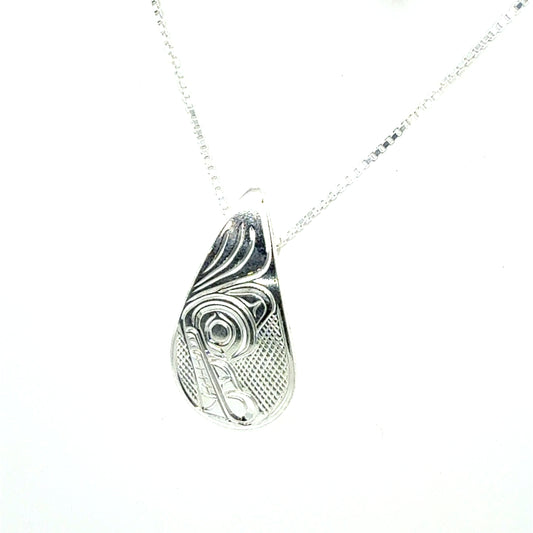 Pendant - Sterling Silver - Small - Teardrop - Wolf