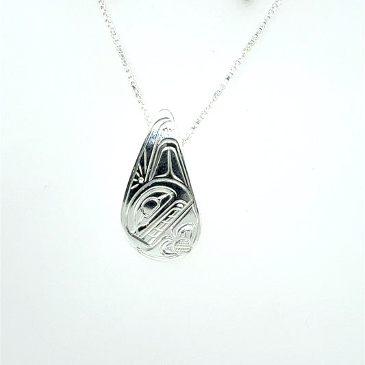 Pendant - Sterling Silver - Small - Teardrop - Orca