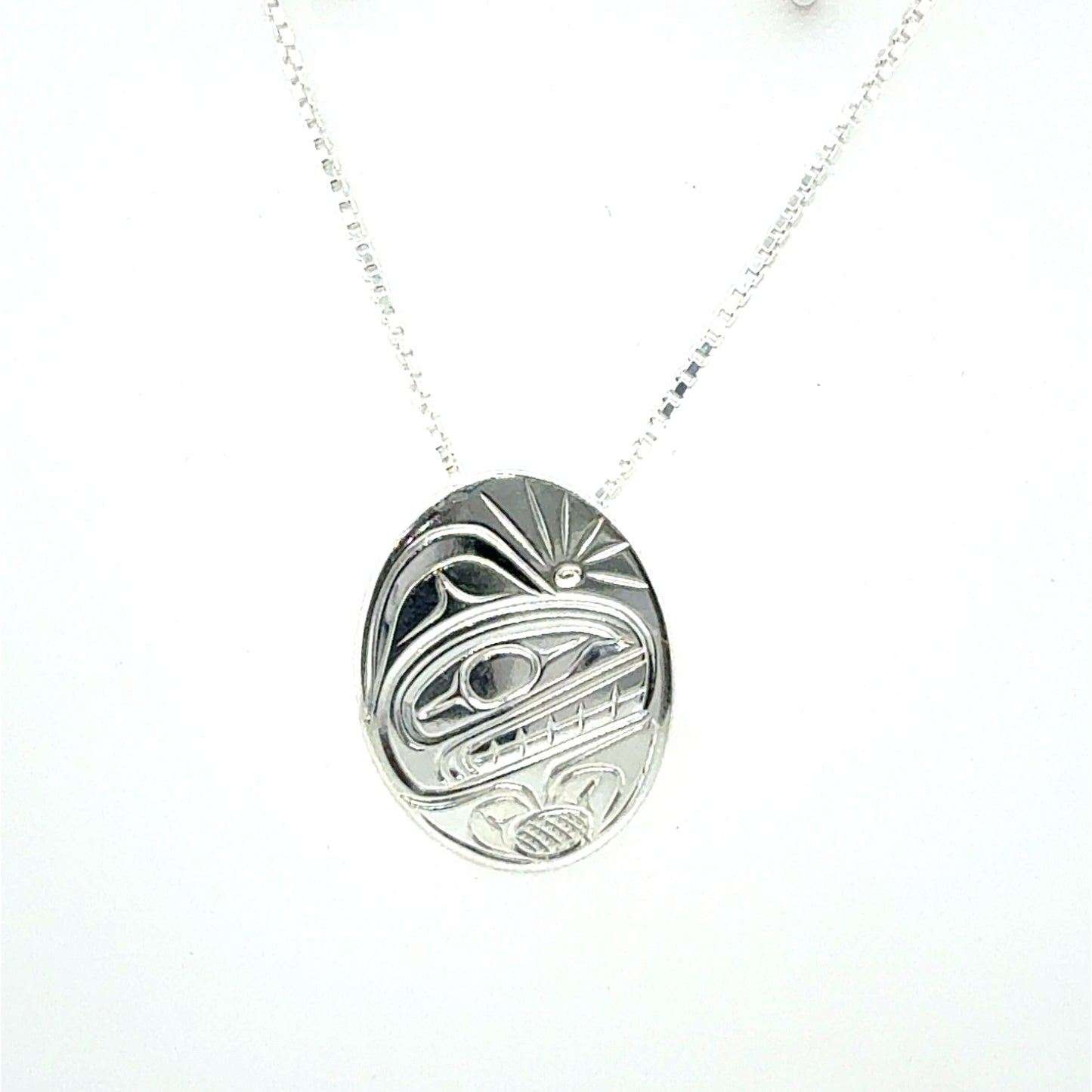 Pendant - Sterling Silver - Small - Oval - Orca