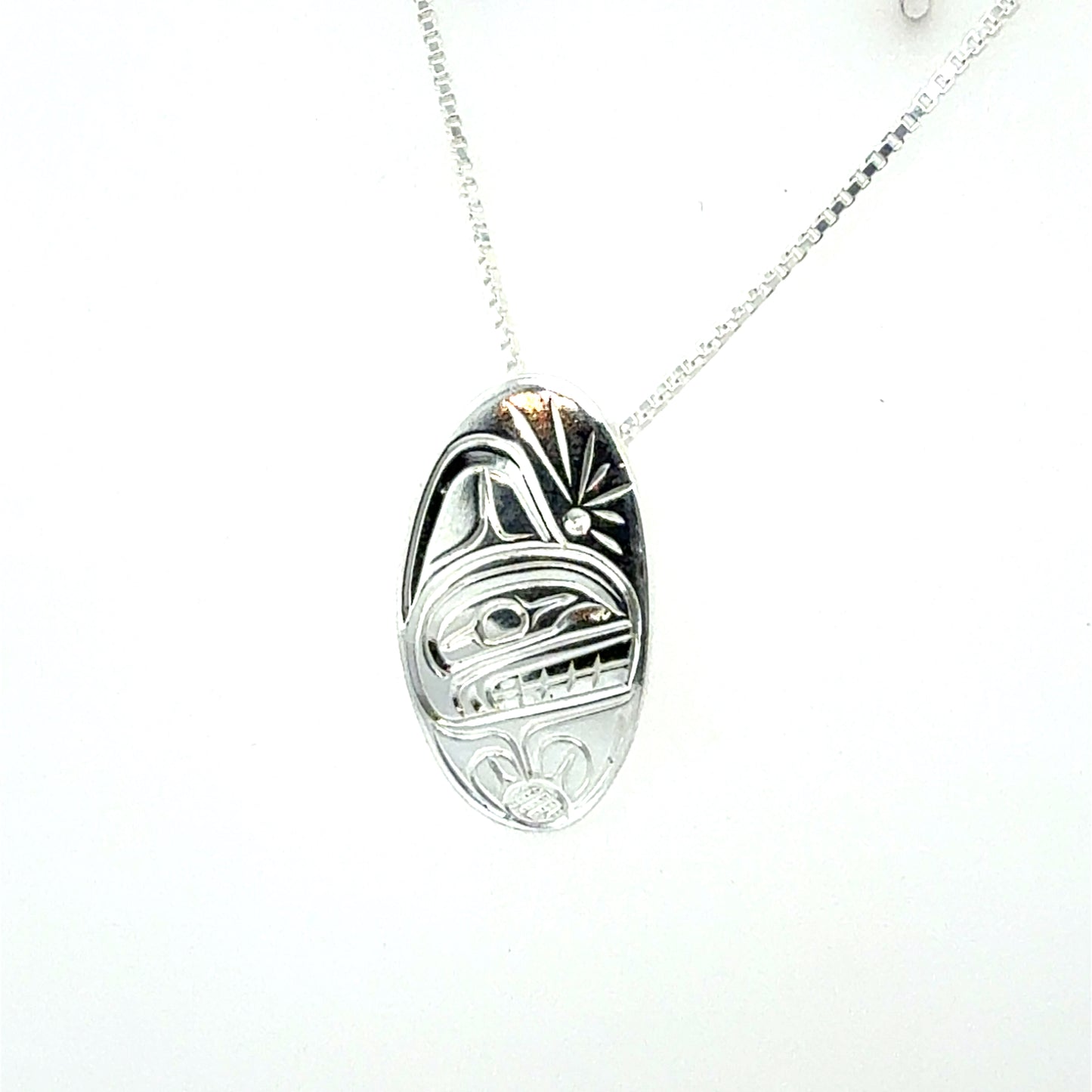 Pendant - Sterling Silver - Small - Oval - Orca