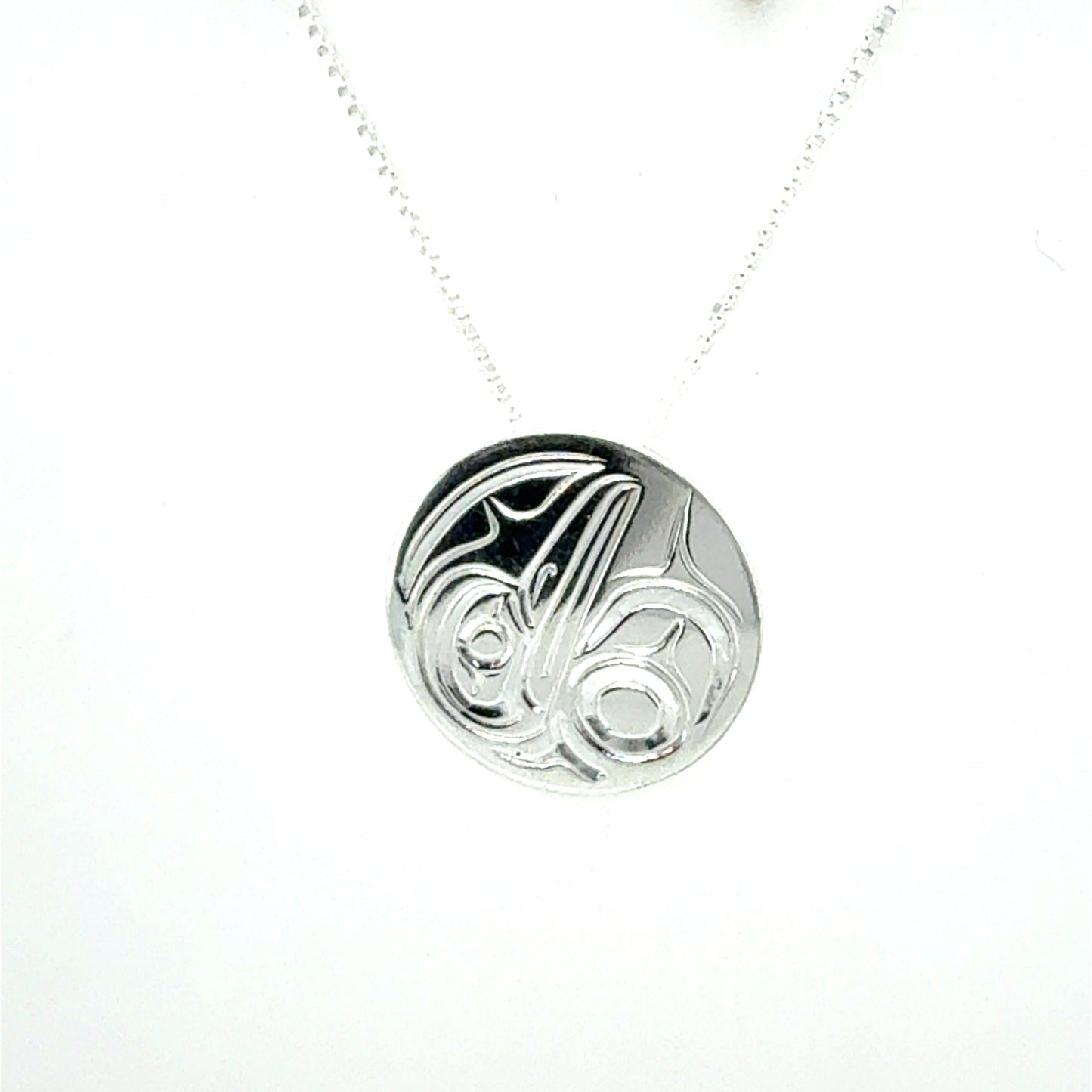 Pendant - Sterling Silver - Small - Round - Hummingbird