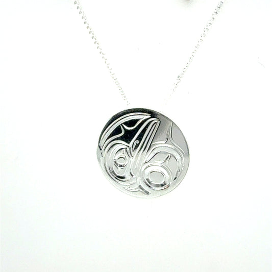 Pendant - Sterling Silver - Small - Round - Hummingbird