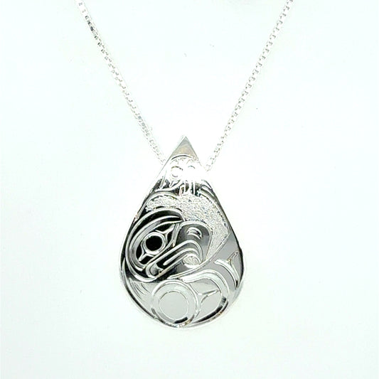 Pendant - Sterling Silver - Medium - Teardrop - Eagle Moon