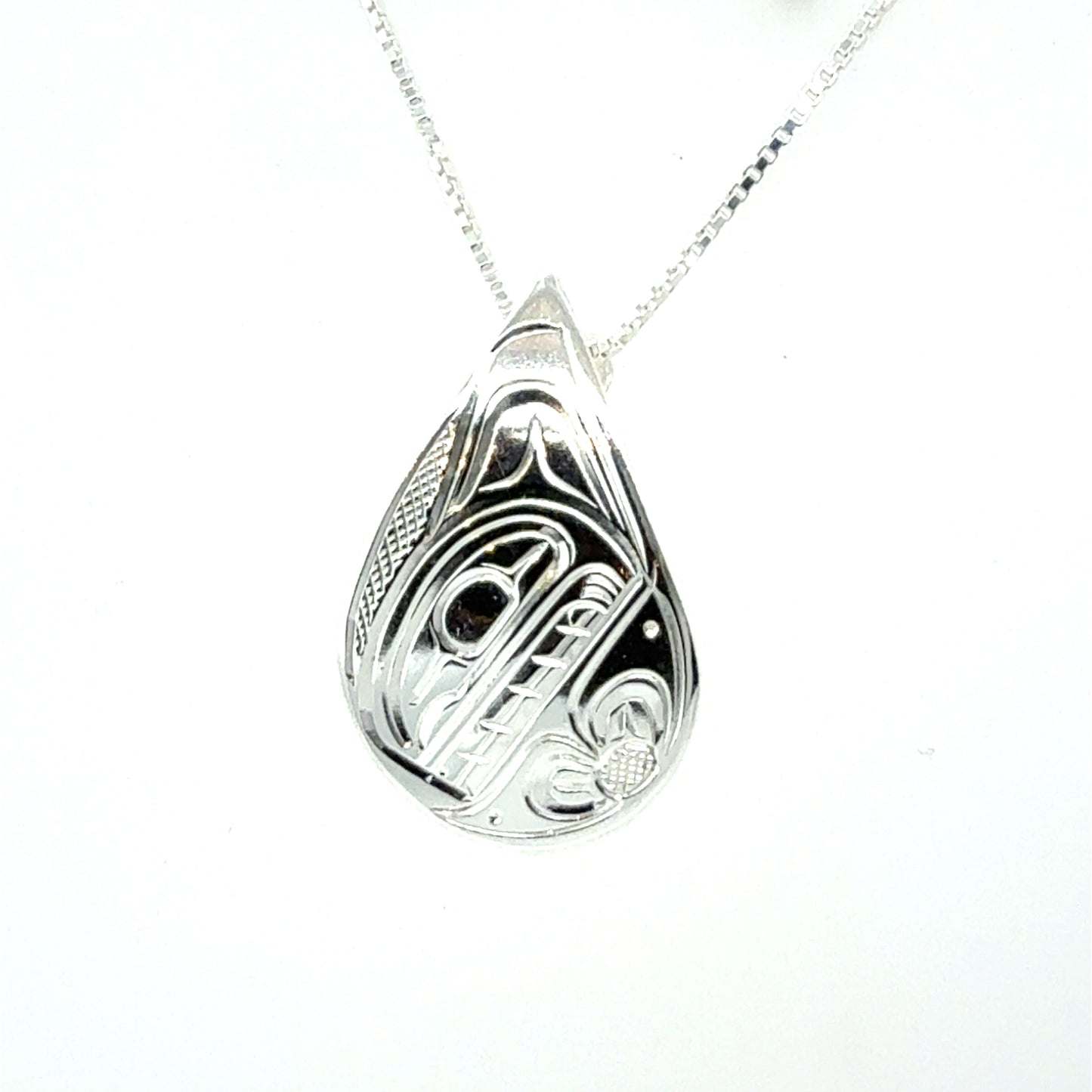 Pendant - Sterling Silver - Medium - Teardrop - Orca