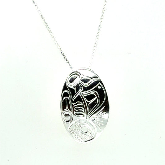 Pendant - Sterling Silver - Medium - Oval - Orca