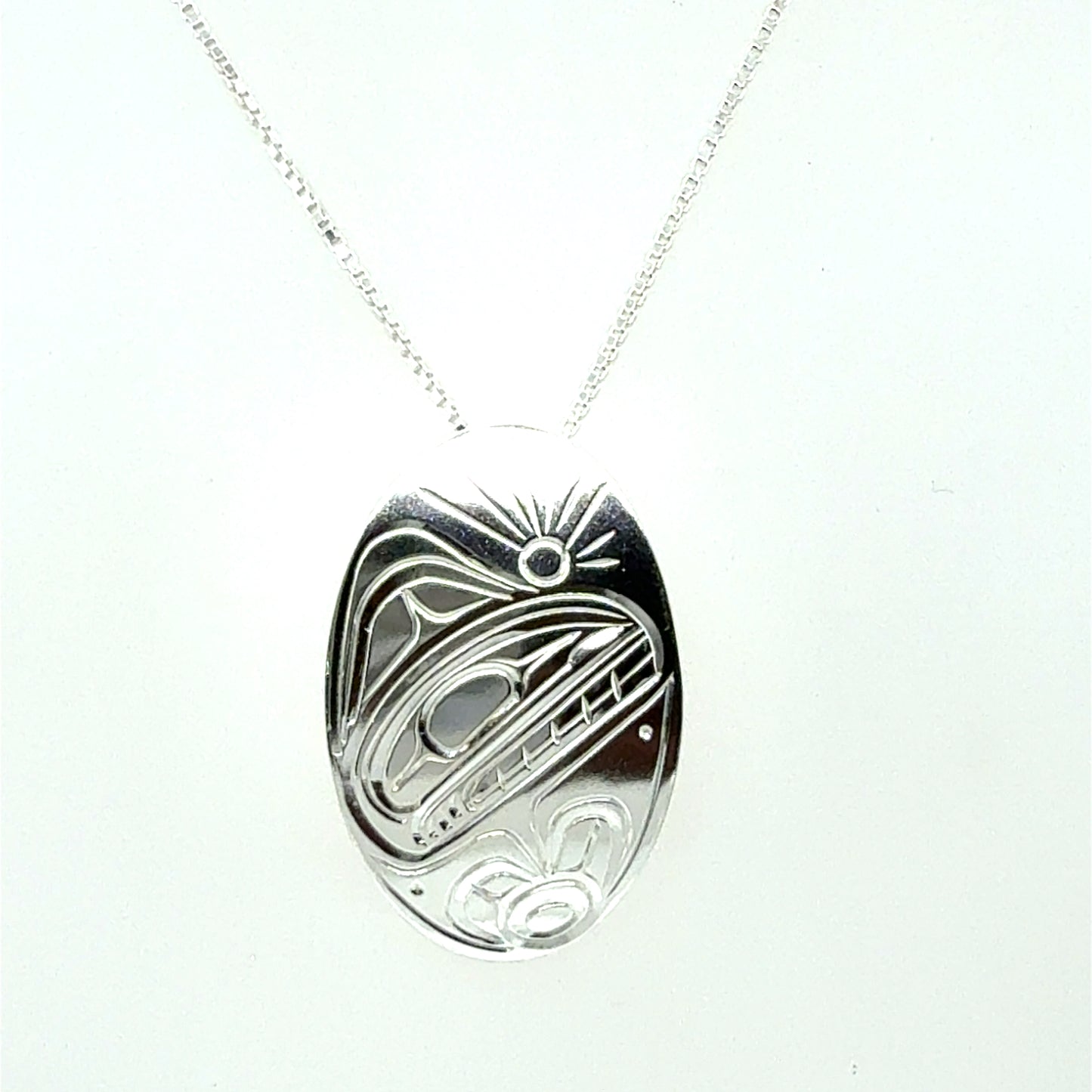 Pendant - Sterling Silver - Medium - Oval - Orca