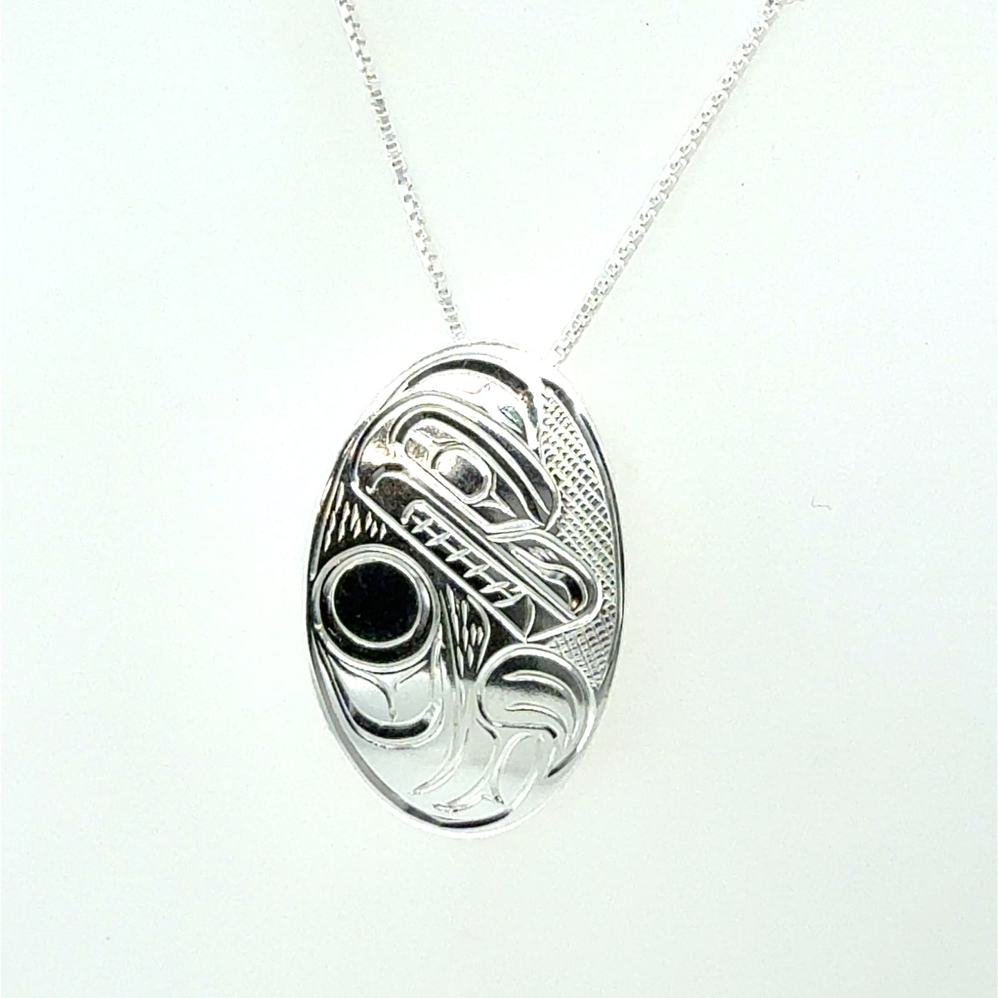 Pendant - Sterling Silver - Medium - Oval - Bear