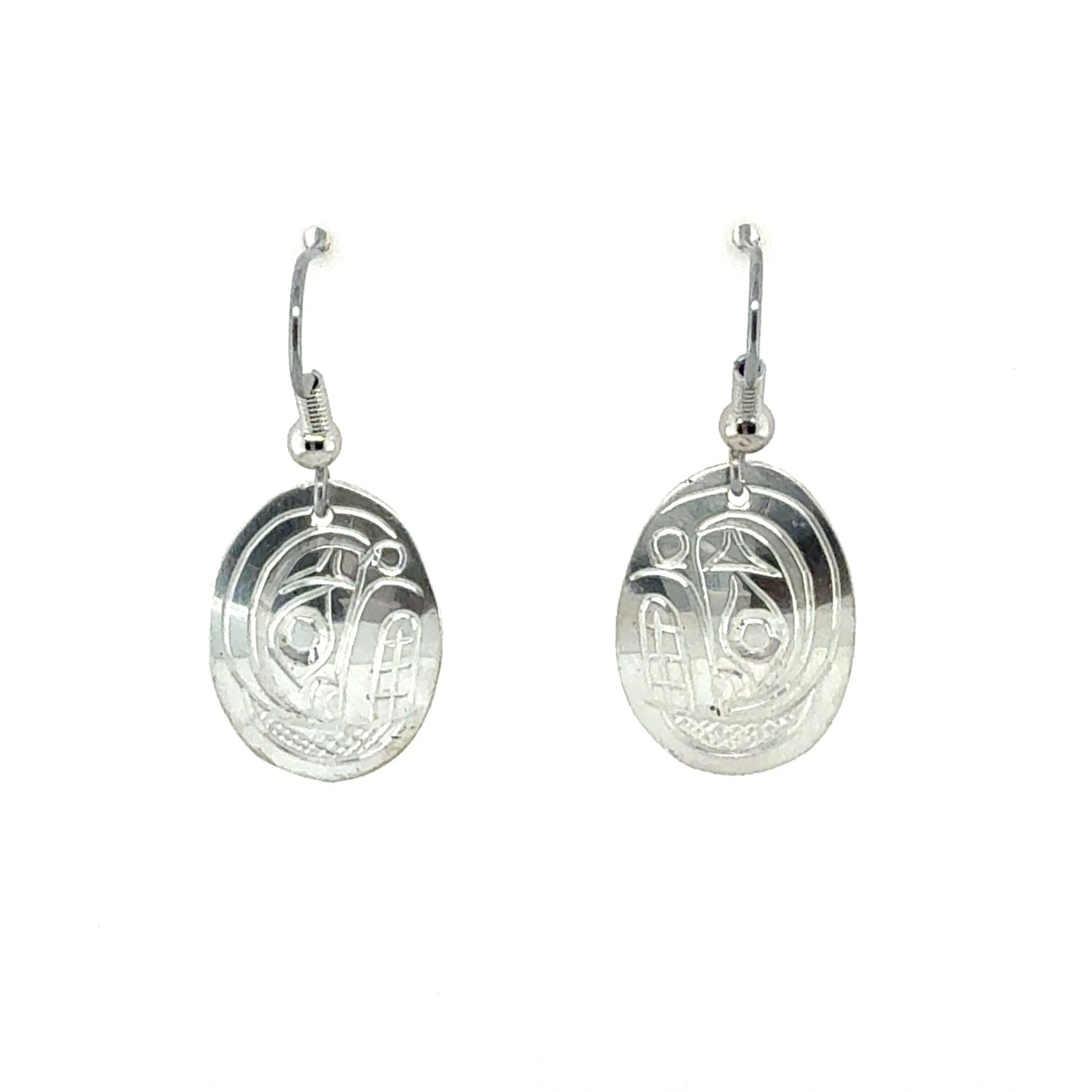 Earrings - Sterling Silver - Oval - Orca