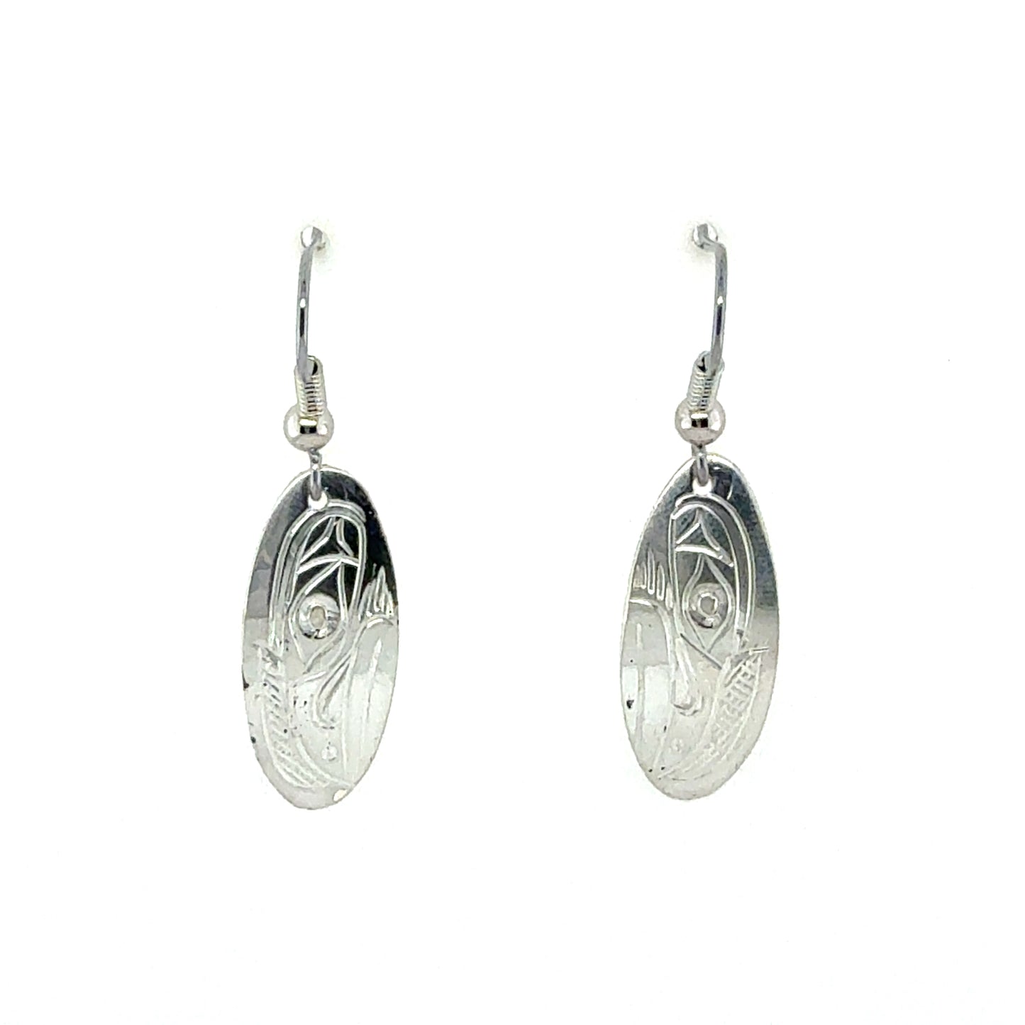 Earrings - Sterling Silver - Oval - Raven