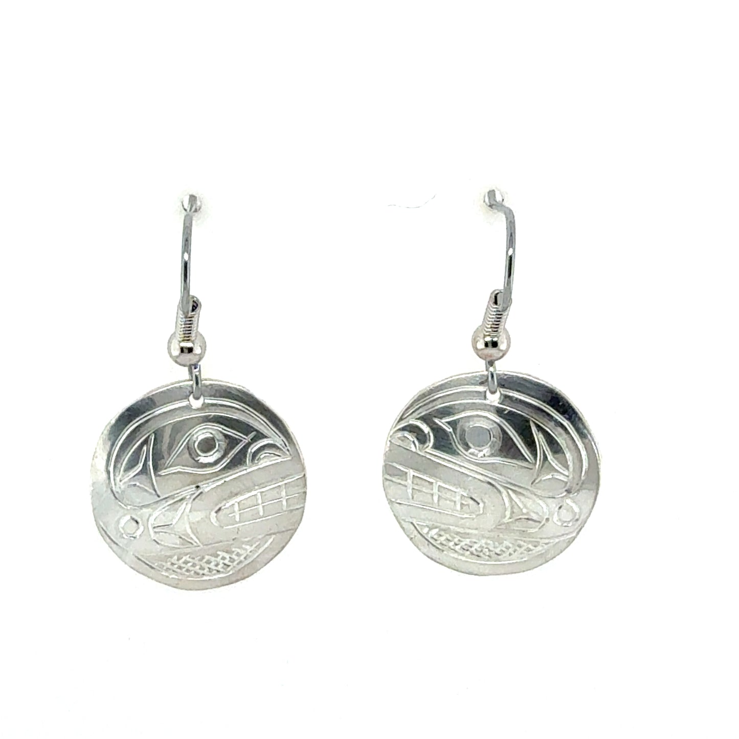 Earrings - Sterling Silver - Round - Orca