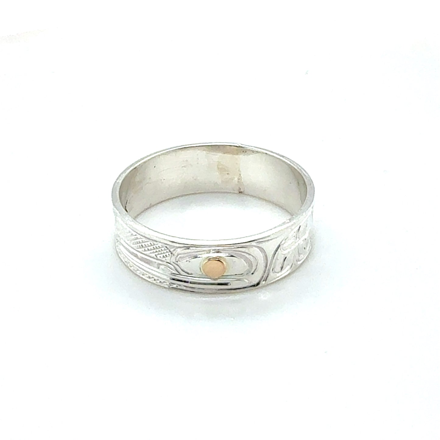 Ring - Gold & Silver - 1/4" - Hummingbird - Size 10.5