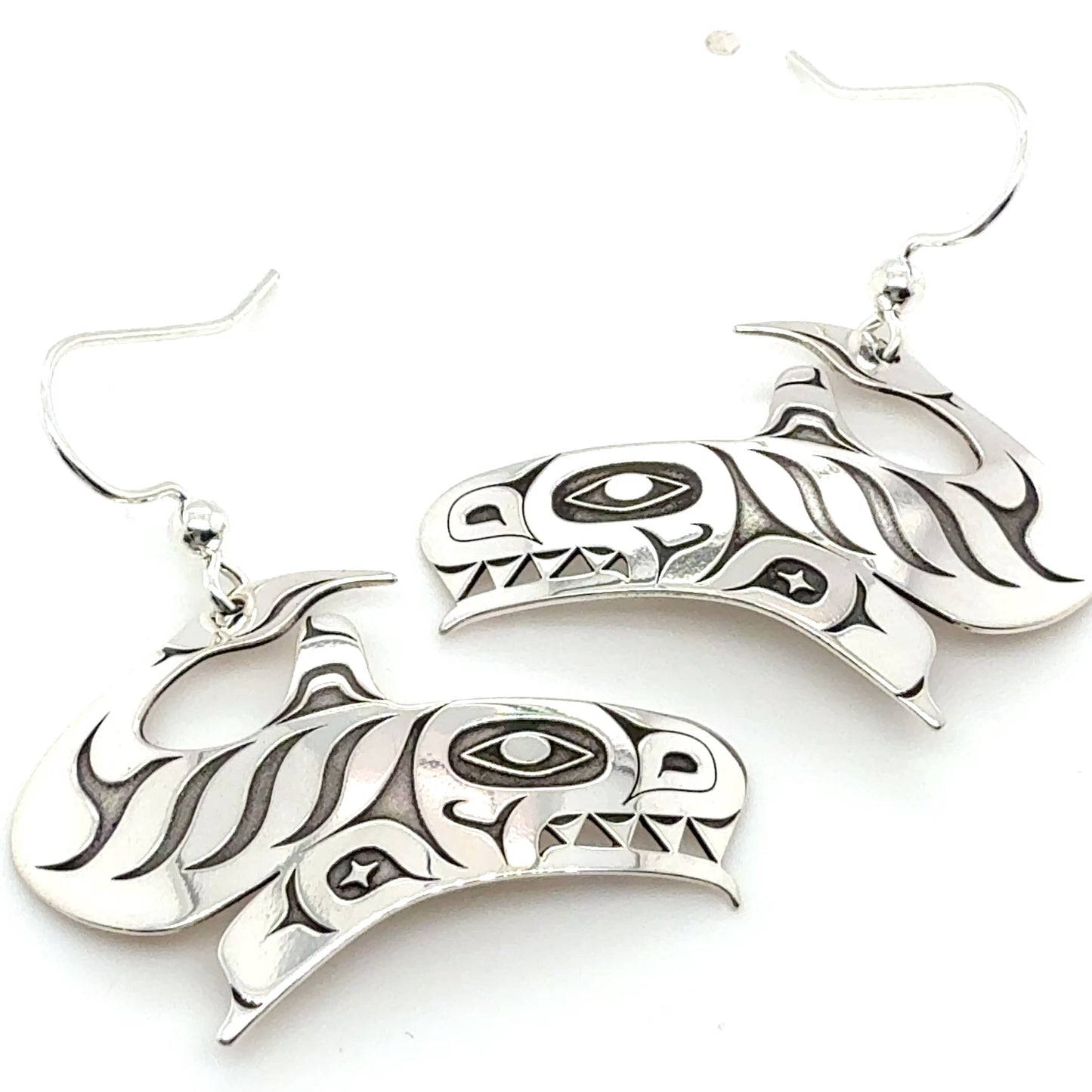Earrings - Sterling Silver - Cutout - Orca