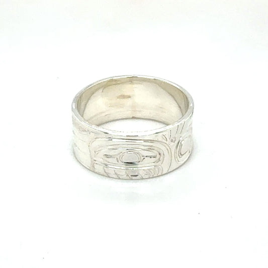 Ring - Sterling Silver - 5/16" - Orca - Size 6.5