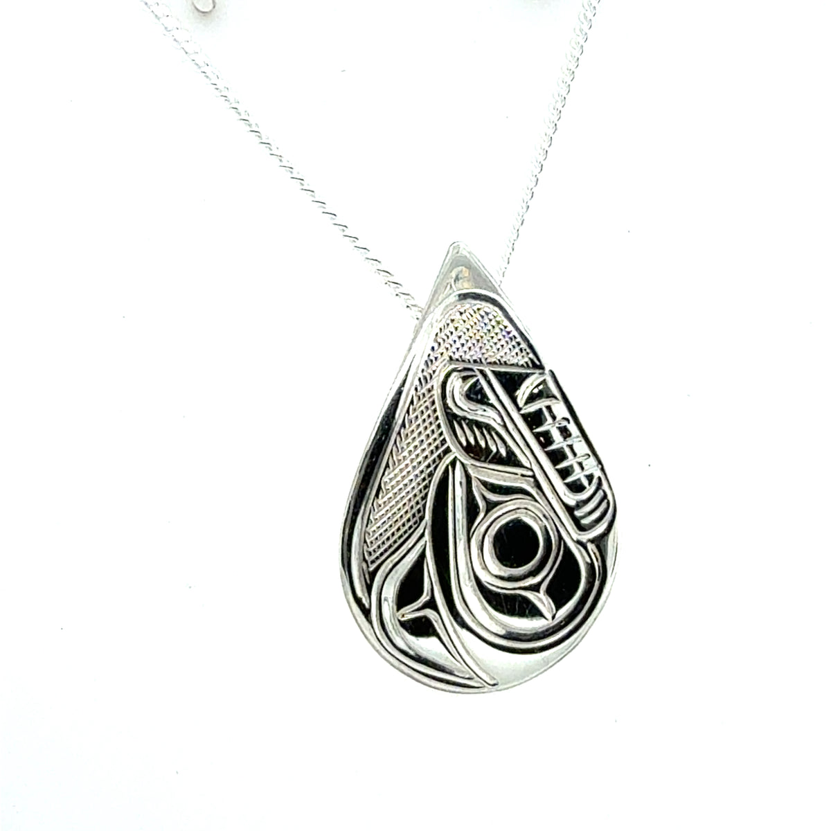 Pendant - Sterling Silver - Teardrop - Bear
