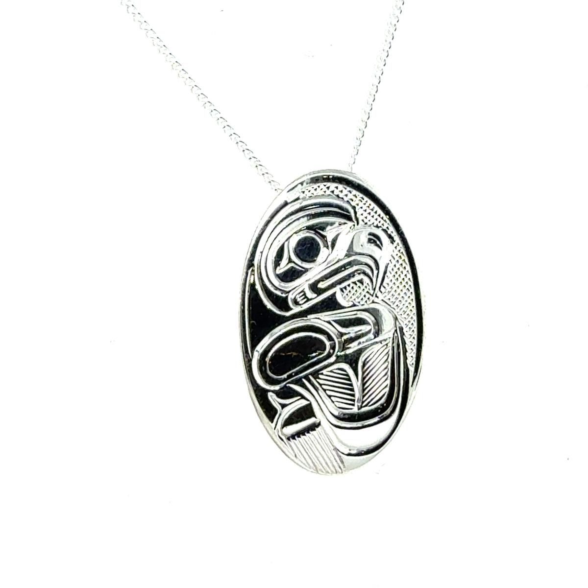 Pendant - Sterling Silver - Oval - Eagle