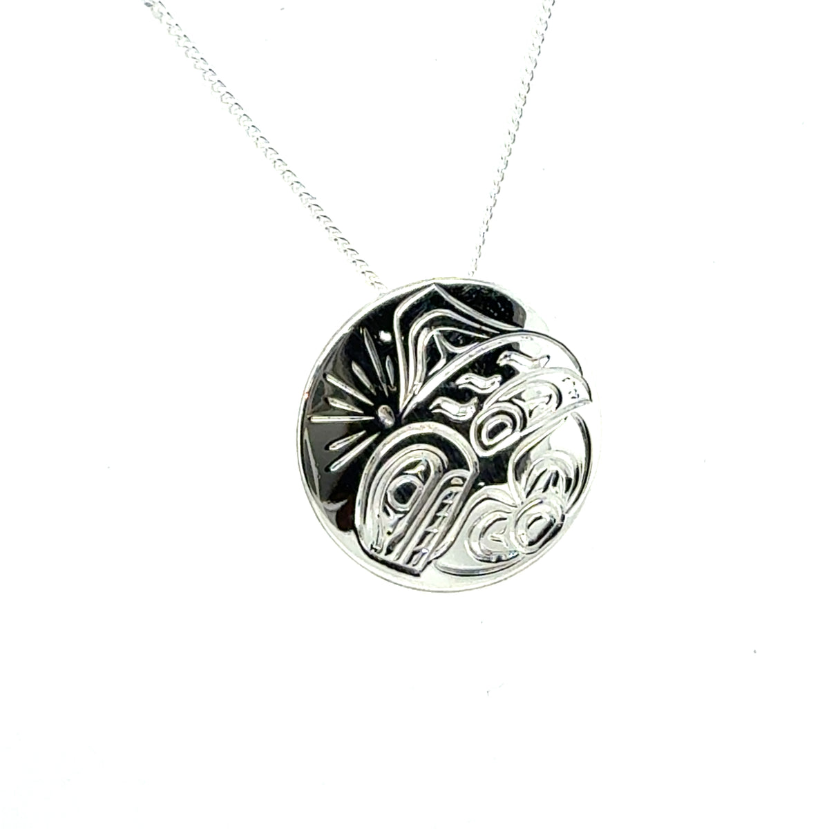 Pendant - Sterling Silver - Round - Orca