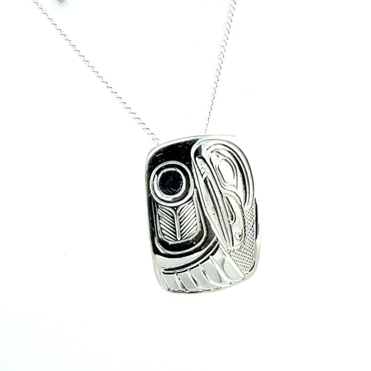 Pendant - Sterling Silver - Rectangle - Raven