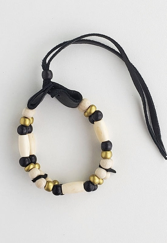 Bracelet - Bone & Wood - Black