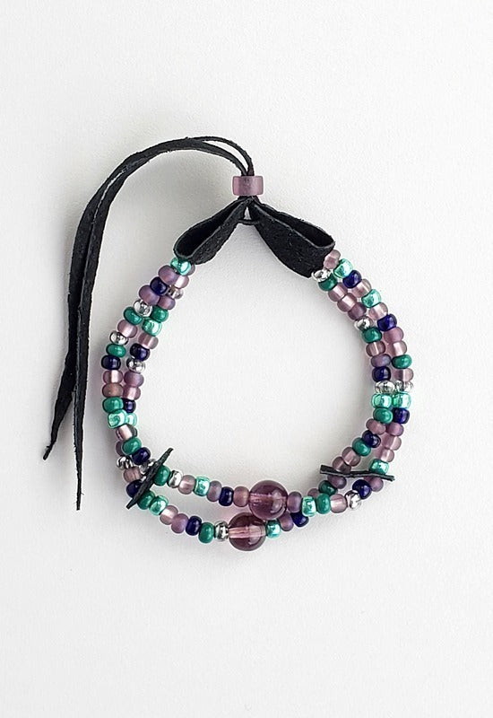 Bracelet - Beaded - Magical - Purple & Peacock