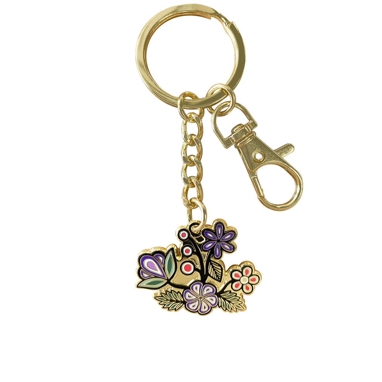 Keychain - Enamel - Ojibwe Florals