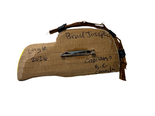 Wooden Brooch - Red Cedar - Eagle