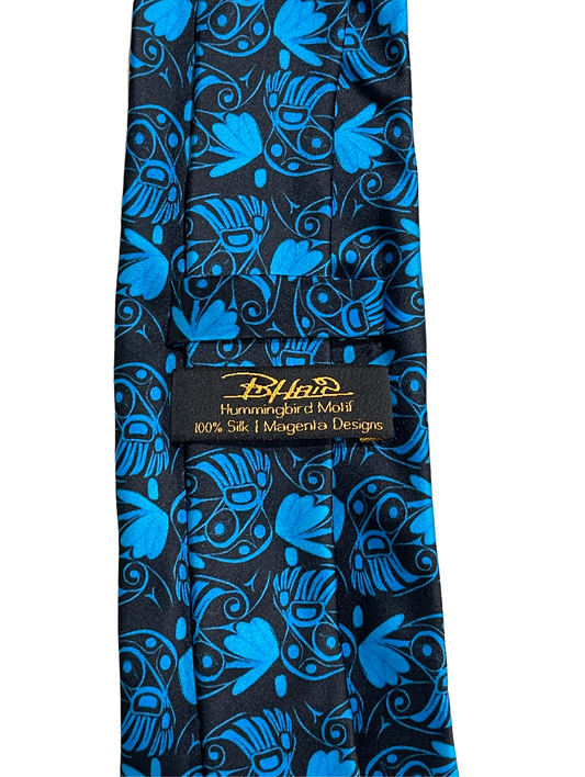 Tie - Silk - Hummingbird All Over - Blue
