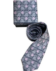 Tie - Silk - Hummingbird All Over - Gray & Pink