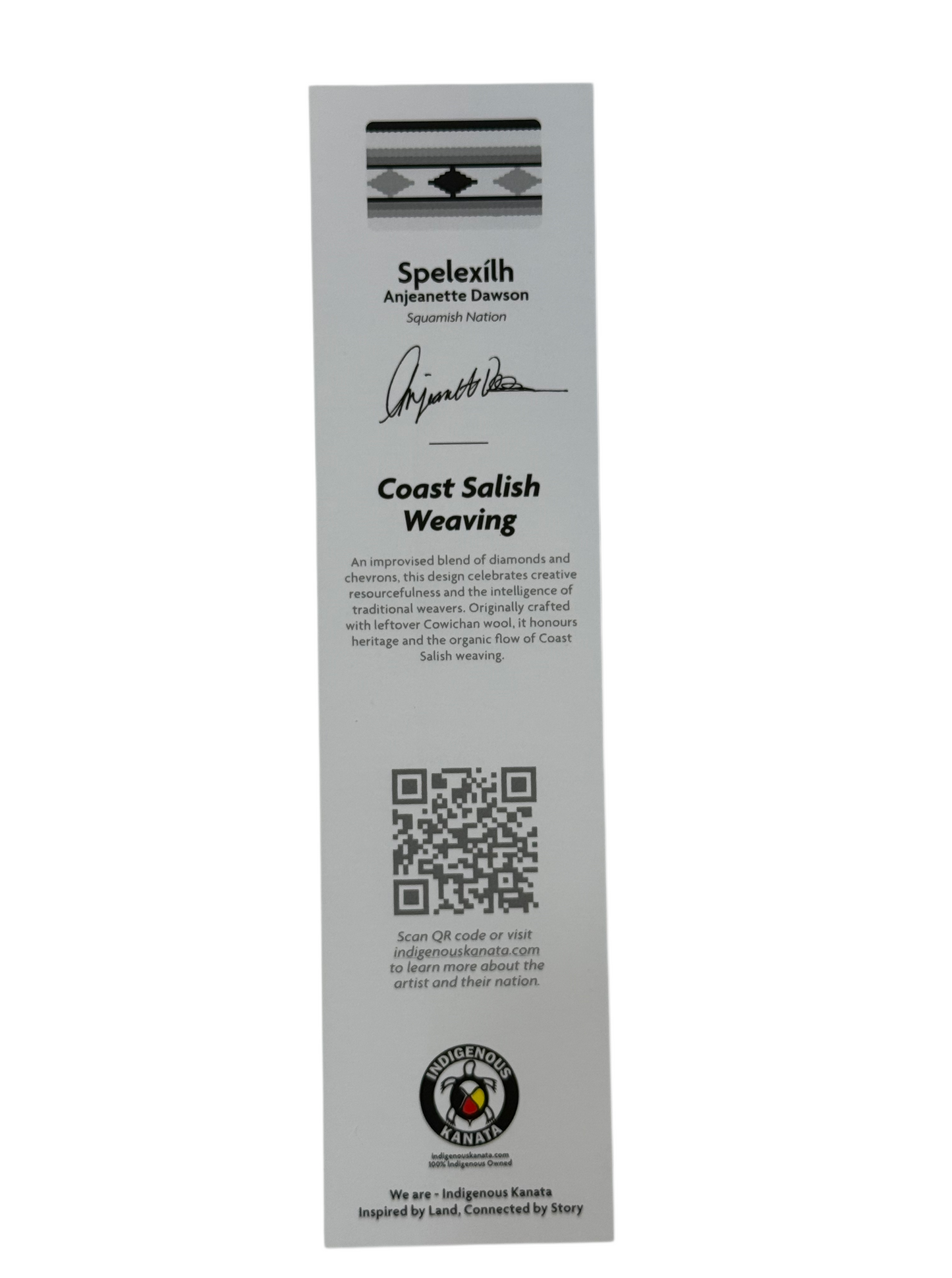 Bookmark - Coast Salish Weaving - Grey