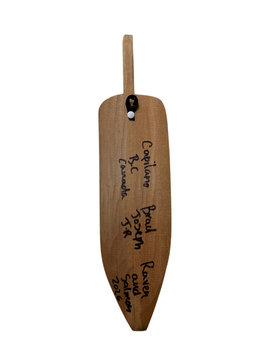 Wooden Plaque - Red Cedar - Feather - Raven & Salmon