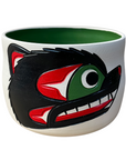 Ceramic Pot - Medium - Eagle & Bear - Green