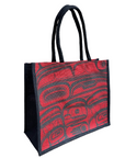 Tote Bag - Jute - Raven Transforming - Red