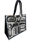 Tote Bag - Jute - Raven Transforming - Black