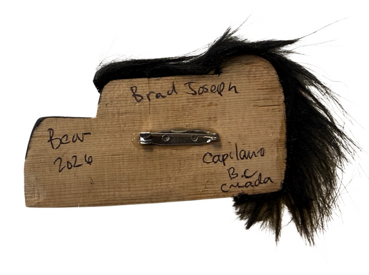 Wooden Brooch - Red Cedar - Bear