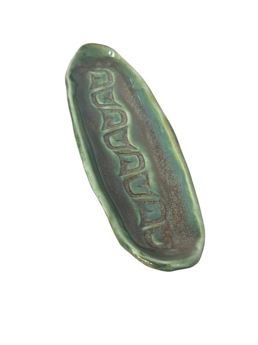 Ceramic Dish - Formline - Oval - Small - Green