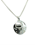 Pendant - Sterling Silver - Round - Orca - Mini - 15mm