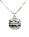 Pendant - Sterling Silver - Round - Eagle - Mini - 15mm